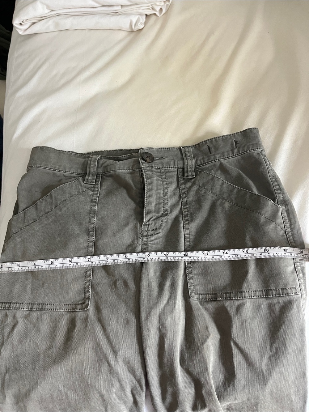 Madewell Skinny Fatigue Utility Cargo Pants Olive Green Ankle Zip Size 26 - Picture 10 of 16
